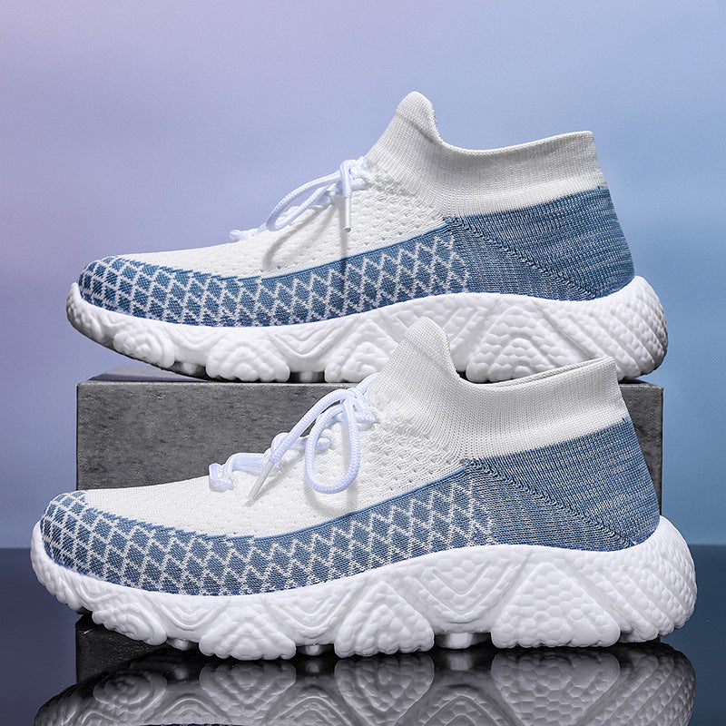 Fly Woven Mesh Breathable Sneaker Men 8035 White