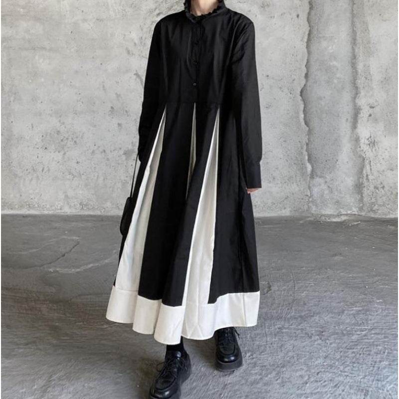 Black And White Contrasting-color Dress Children