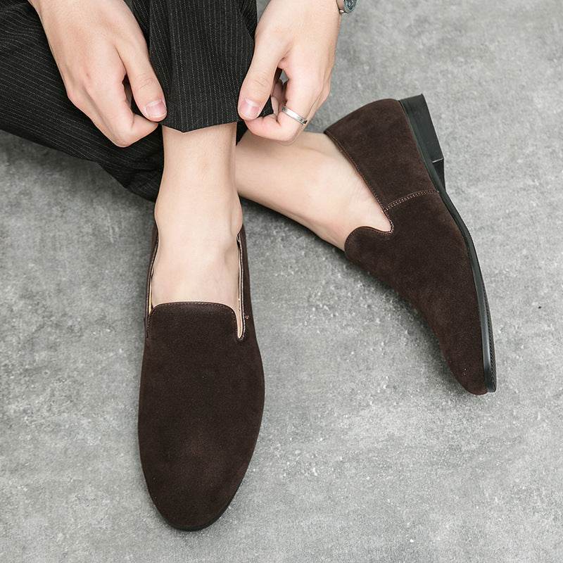 British Leather Shoes Matte Leather Gommino Men