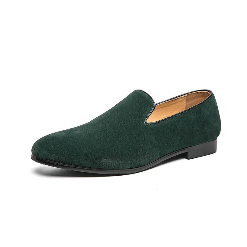 British Leather Shoes Matte Leather Gommino Men Green