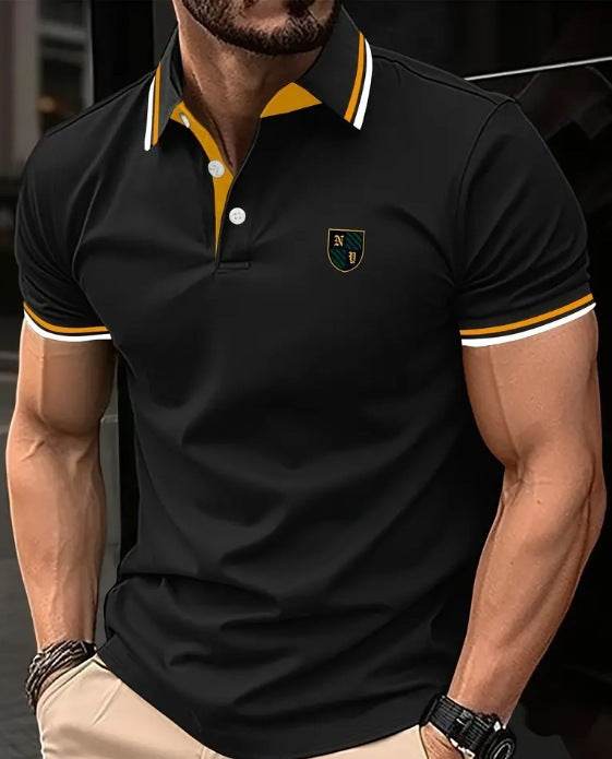 Men's Printed Color Short-sleeved Lapel Shirt 10 Models