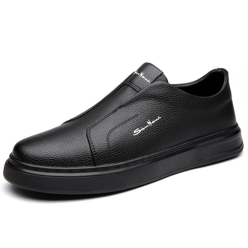 Casual And Comfortable Breathable Non-slip Trendy Soft Bottom Rubber Round Toe Flat Heel Slip-on Shoes Black