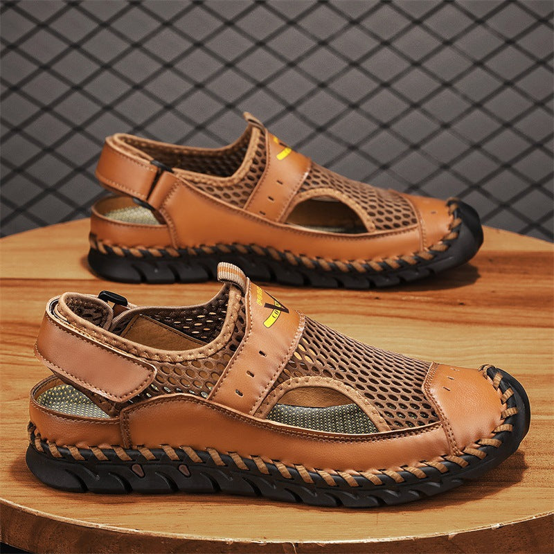 Breathable Beach Men's Mesh Sandals Brown