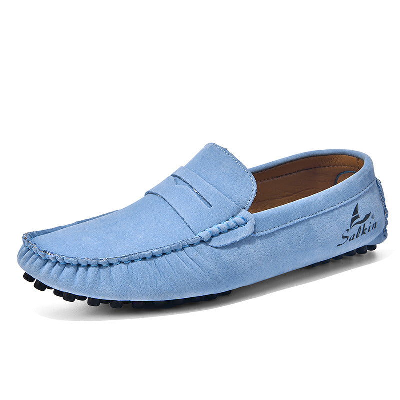 Men's Gommino Slip-on Fashion All-matching Light Blue