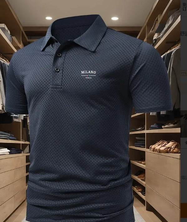 Men's Printed Color Short-sleeved Lapel Shirt 18 Models