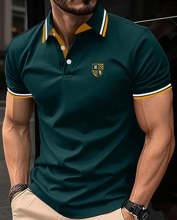 Men's Printed Color Short-sleeved Lapel Shirt 12 Models