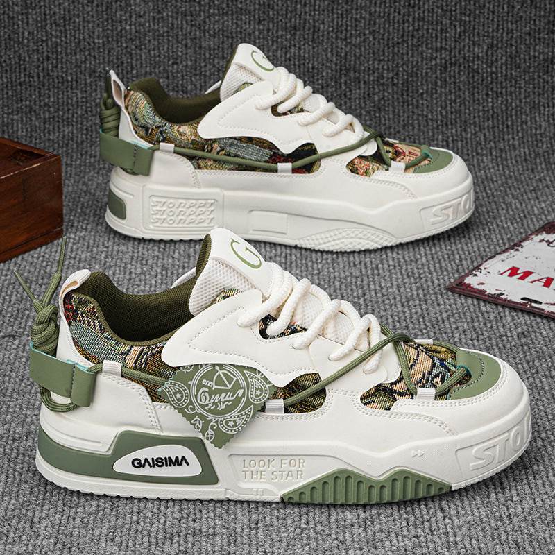 New Men's Versatile Casual Shoes Thick-soled Non-slip Green