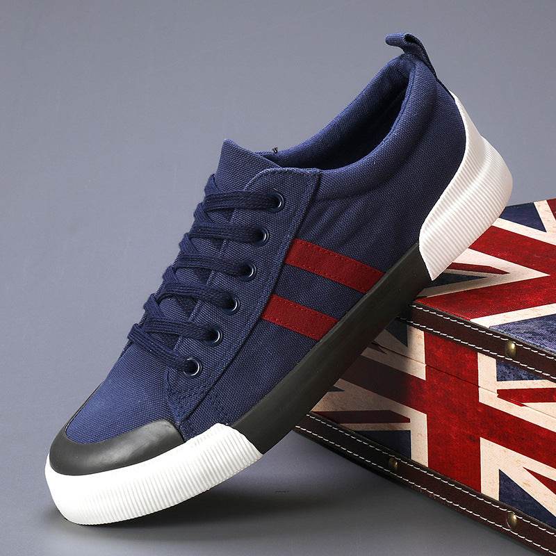 Men's Canvas Shoes Lightweight Breathable All-match Low Top 5850 Blue