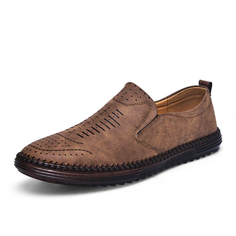Men's Shoes Outdoor Casual Shoes Slip-on Flat Brown