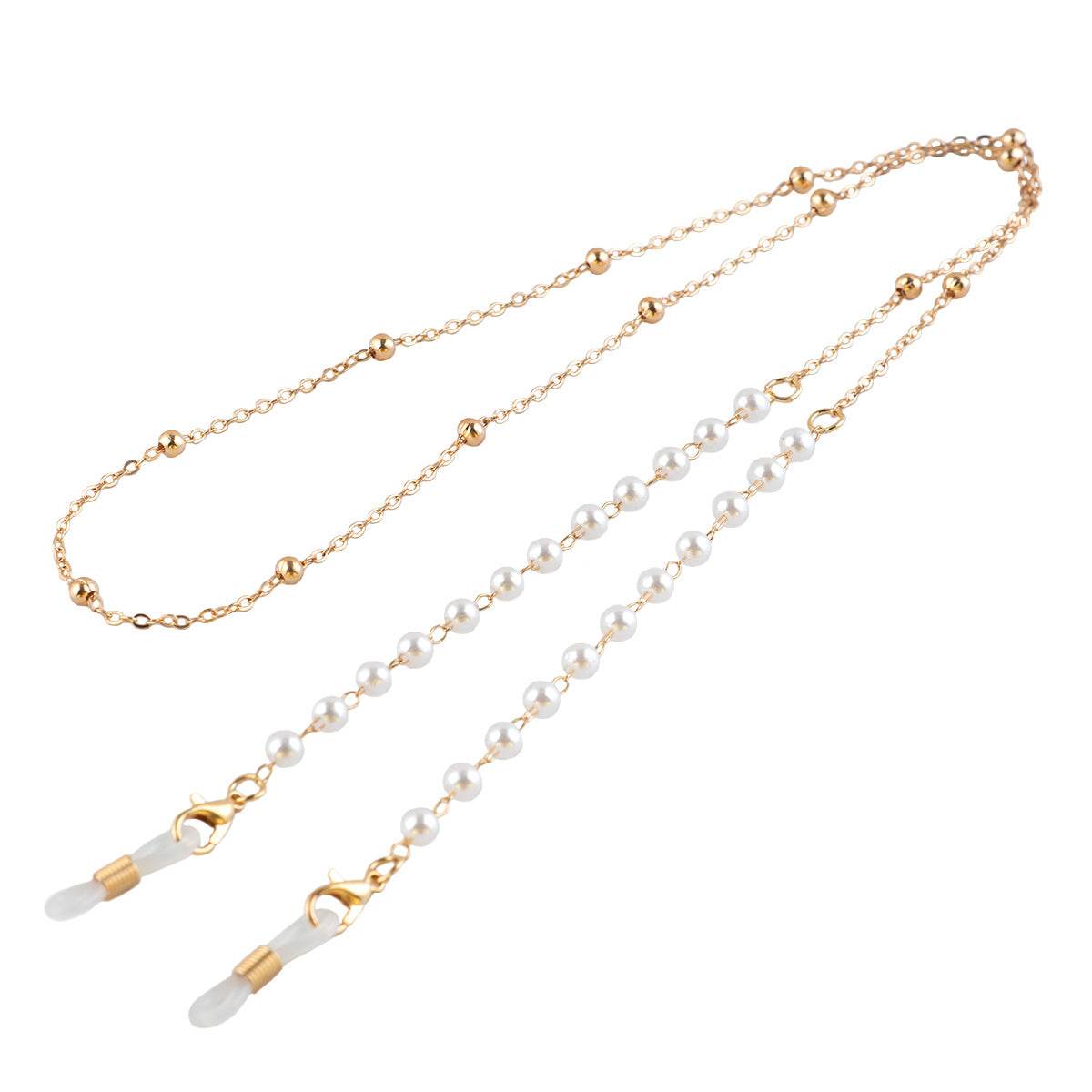 Glasses Hanging Chain Pearl Pendant Sunglasses Chain Lolita Gold Chain White Pearl