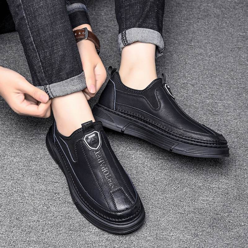 Solid Color Casual Men's Shoes Daily Travel Low Cut Round Head Black