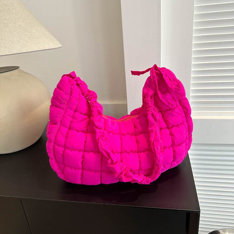 Shoulder Bag Trendy Western Style Crossbody Bag Simple Fashion Rose Pink