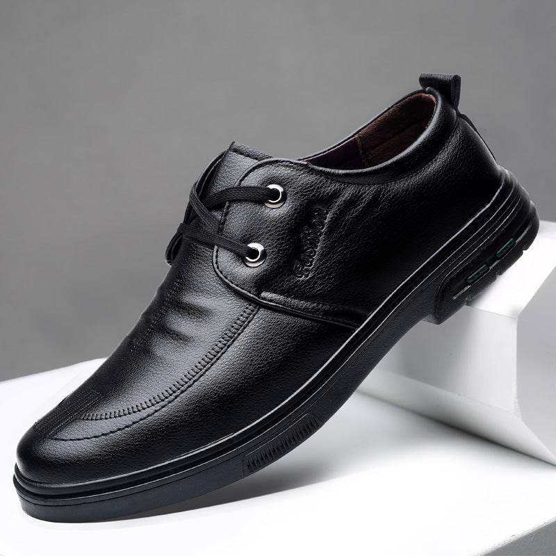 Men's Casual Leather Shoes British Style Black