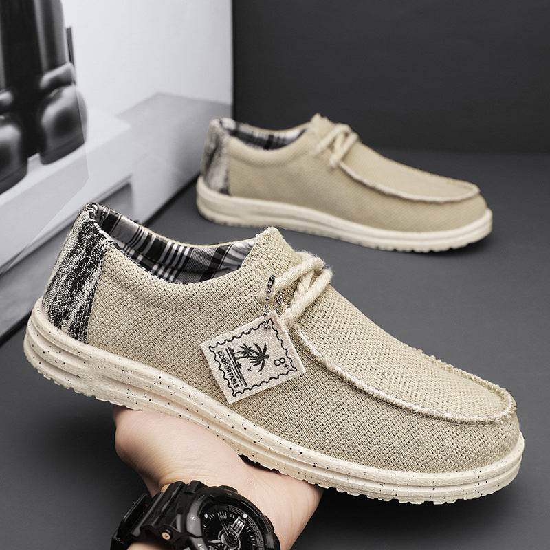 Men's Simple All-match Casual Canvas Sneakers Beige