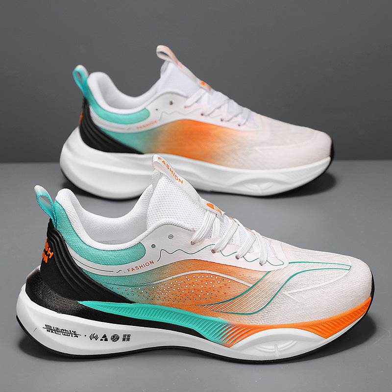 Youth Carbon Plate Running Shoes Autumn Mesh Breathable White Orange