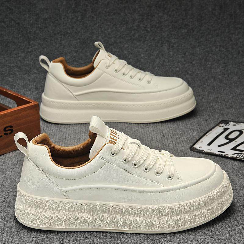 Four Seasons Platform Tide Comfortable And Versatile Men's Casual Sports Shoes Beige