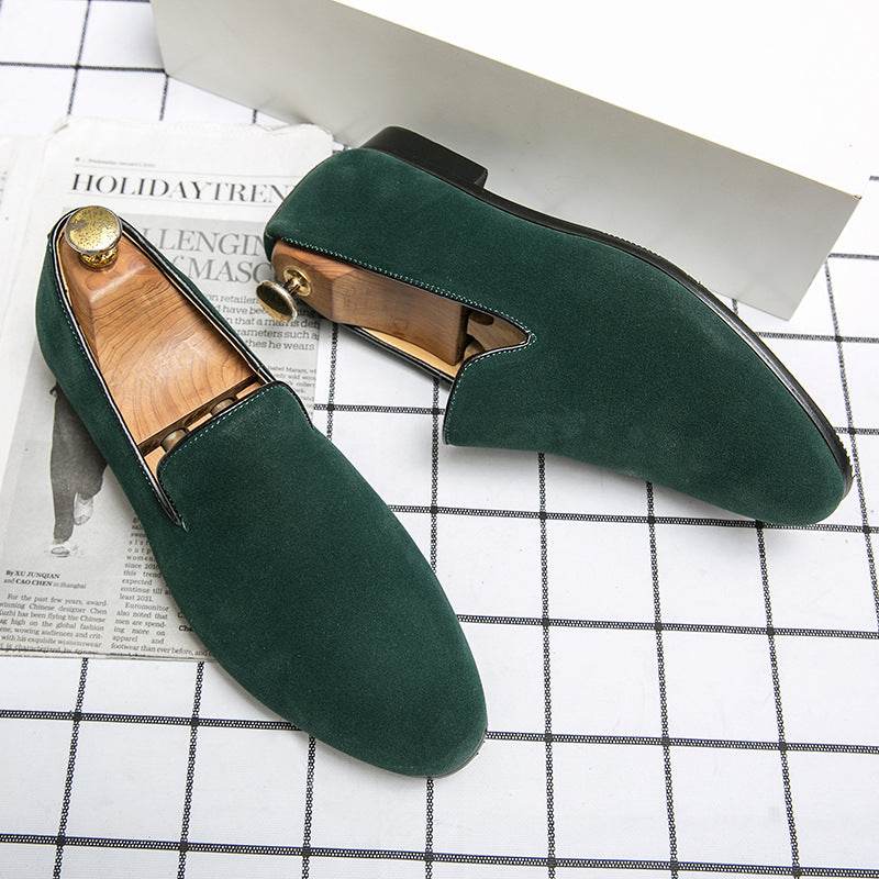 British Leather Shoes Matte Leather Gommino Men