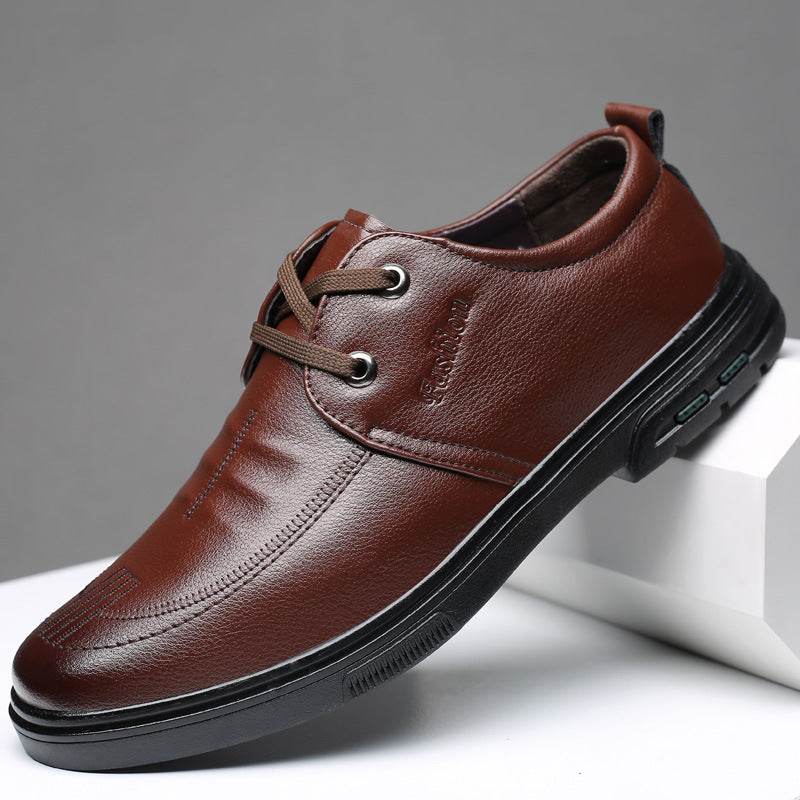 Men's Casual Leather Shoes British Style Brown