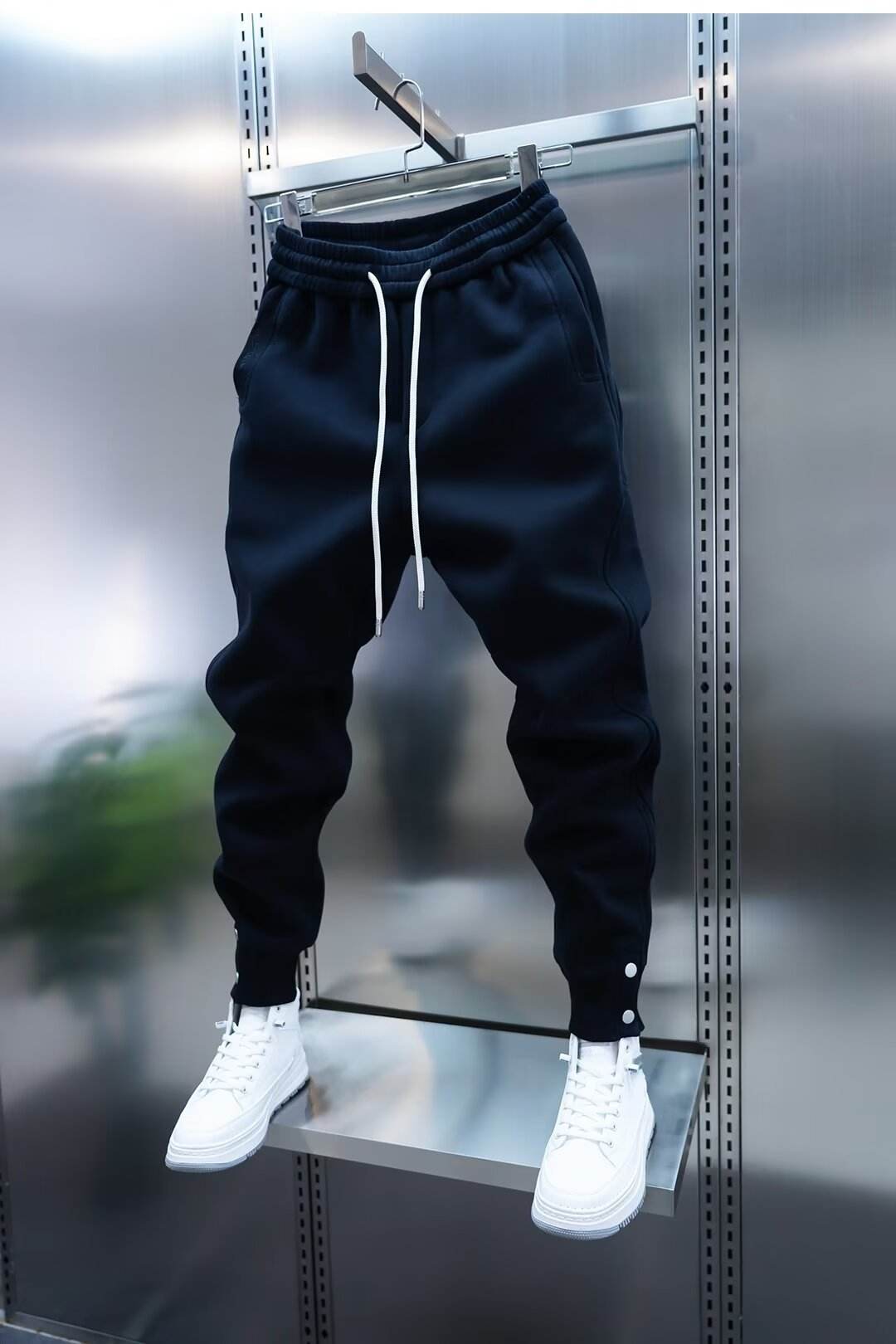 Men's All-matching Ankle Banded Slacks Black