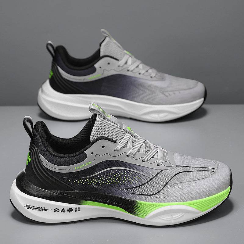 Youth Carbon Plate Running Shoes Autumn Mesh Breathable Gray Green