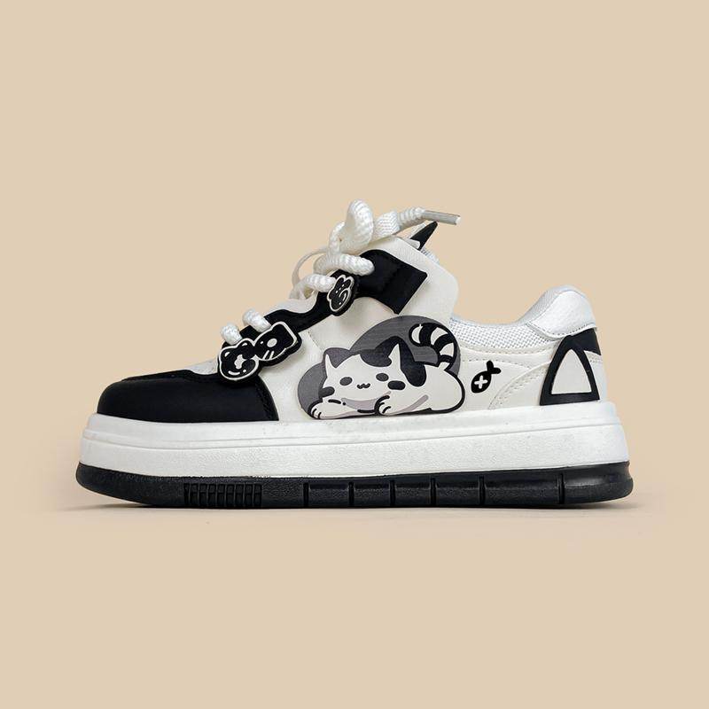 Casual Platform Sneakers All-match And Cute Lying Meow Meow