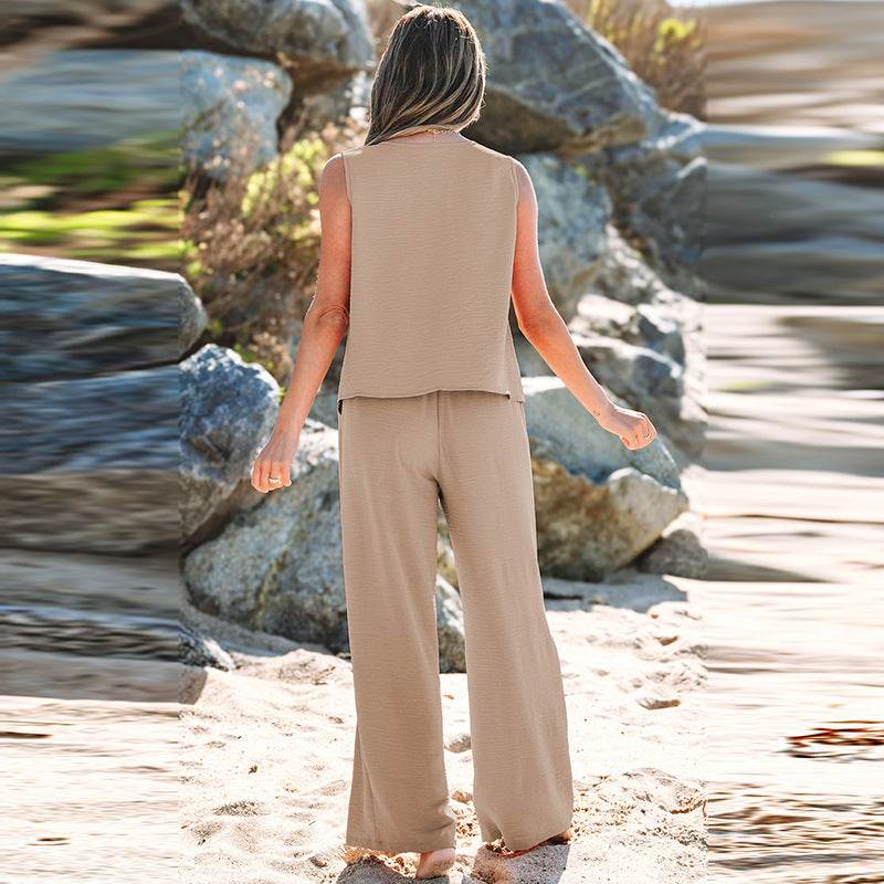 Fashion Suit Female Sleeveless Two-piece Suit