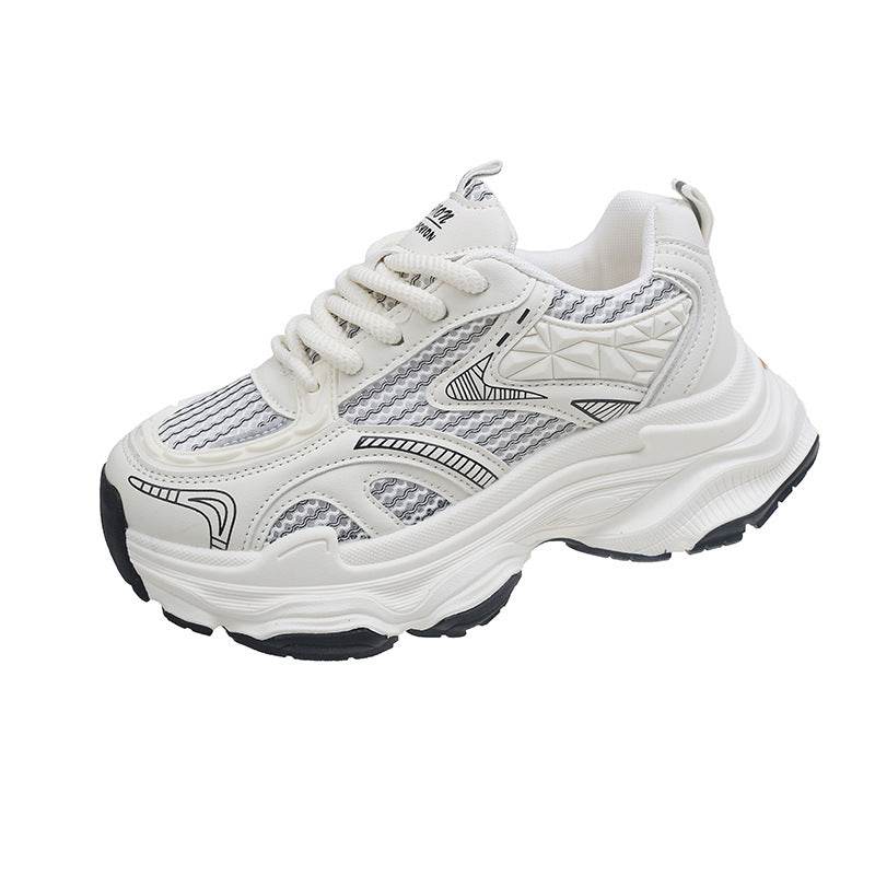 Summer Thin Mesh Breathable Increased Casual Sneaker White
