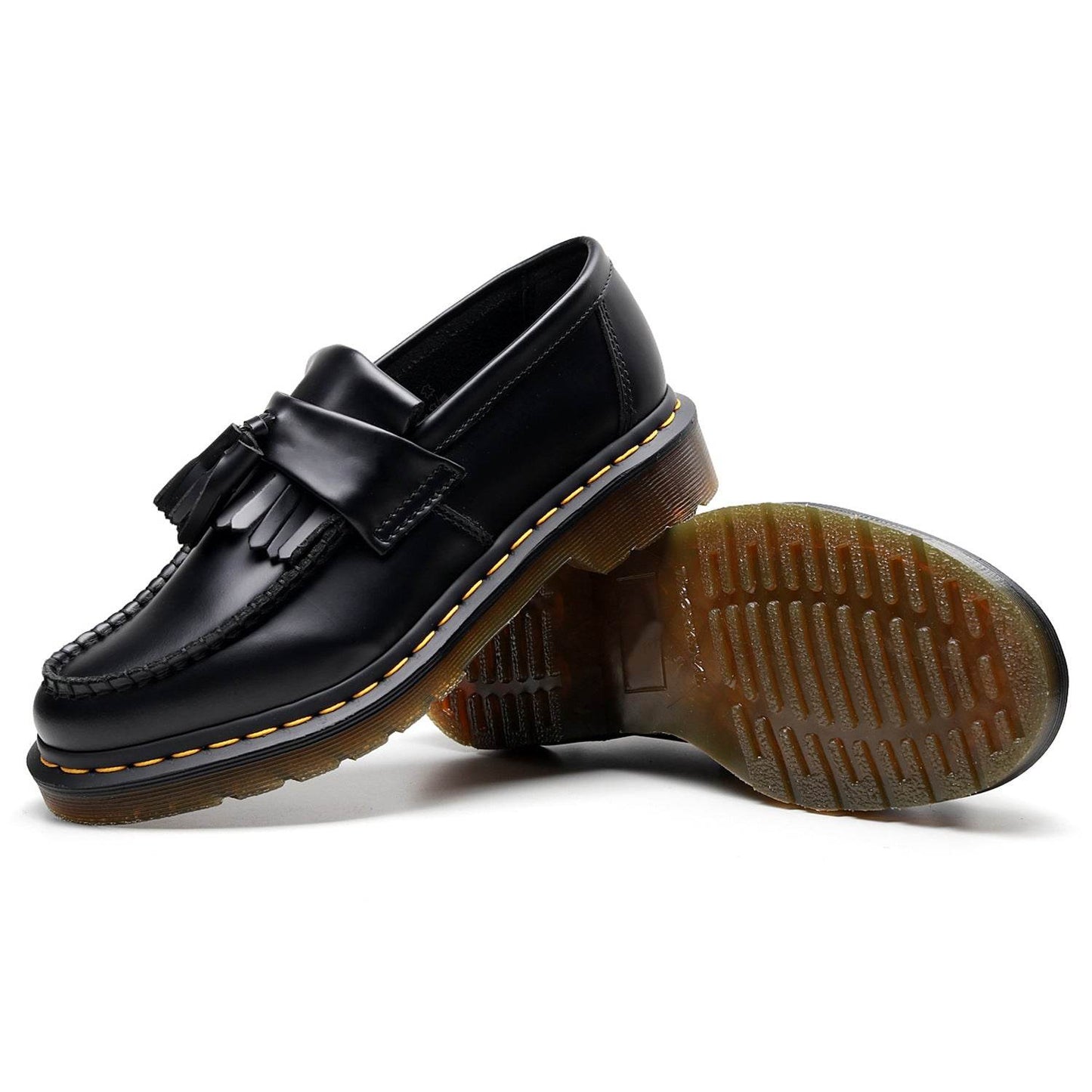 Plus Size Business Leather Shoes Tassel British Loafers Black