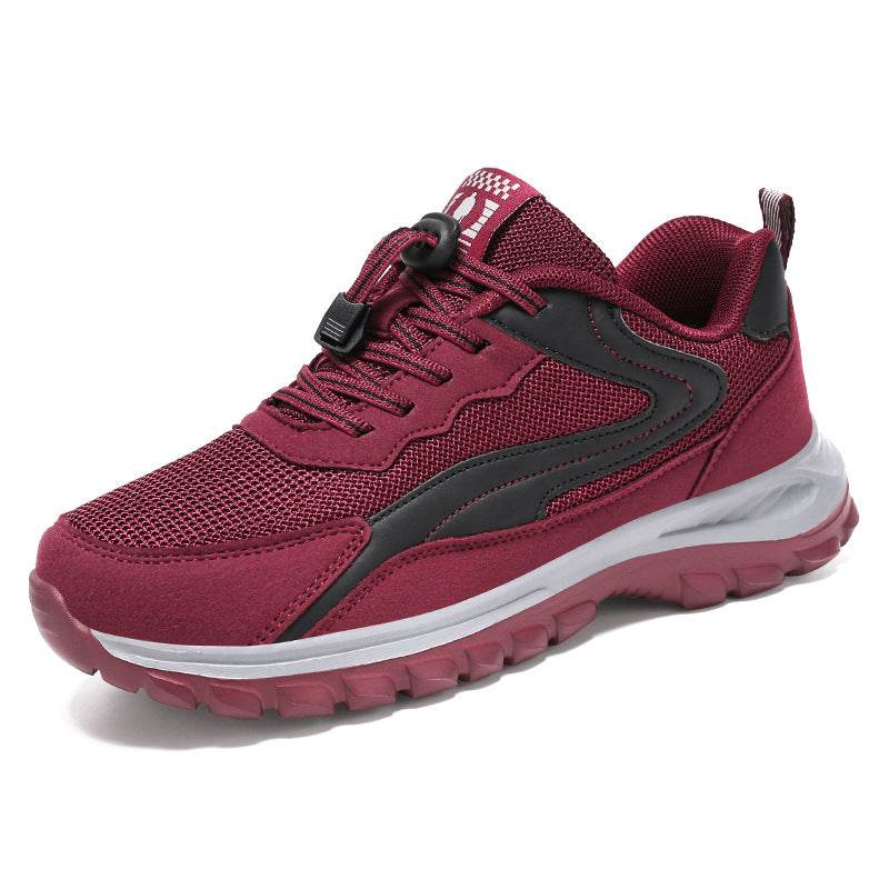 Soft Bottom Comfortable Men And Women Same Style Old Man Sneaker Female GCF02 Purplish Red