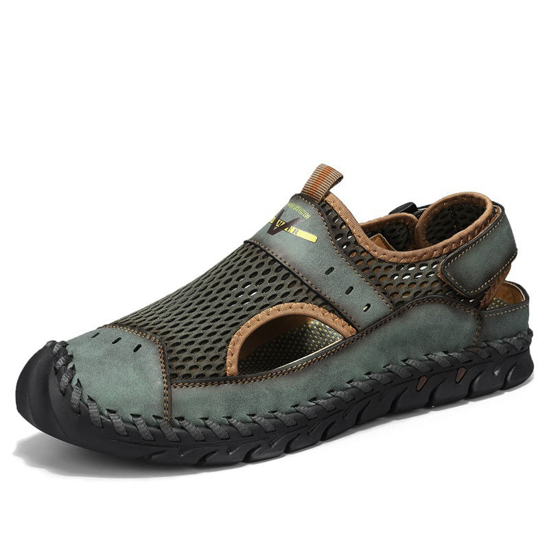 Men's Mesh Breathable Summer Hollow Shoes Green