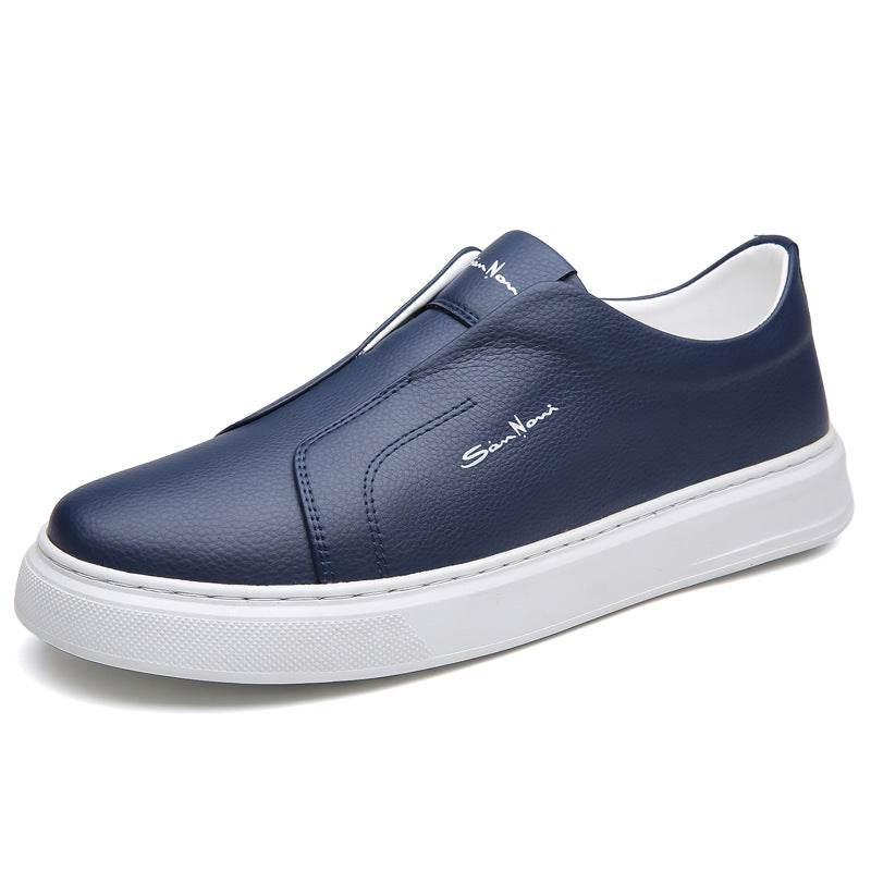 Casual And Comfortable Breathable Non-slip Trendy Soft Bottom Rubber Round Toe Flat Heel Slip-on Shoes Blue