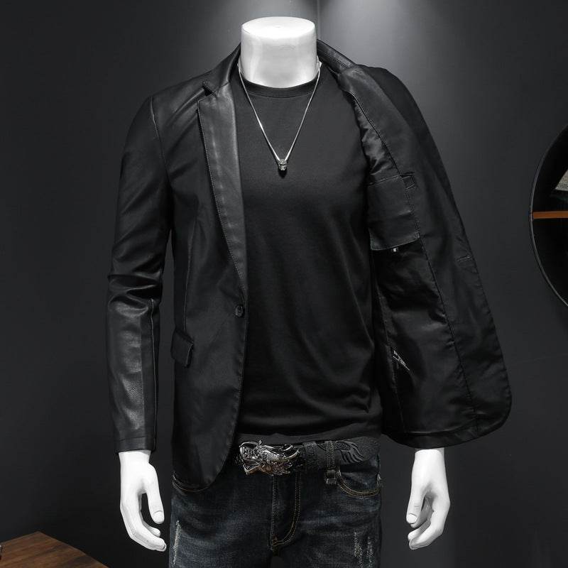 Suit Men's Leather Coat Casual Korean Style