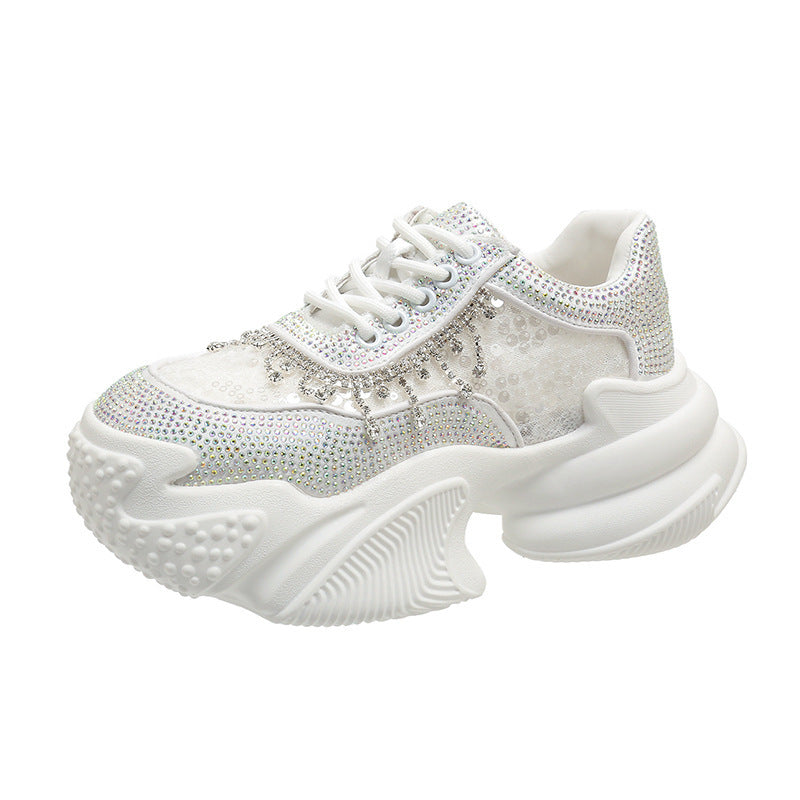 Rhinestone Shoes Female Sequin Platform Sneaker