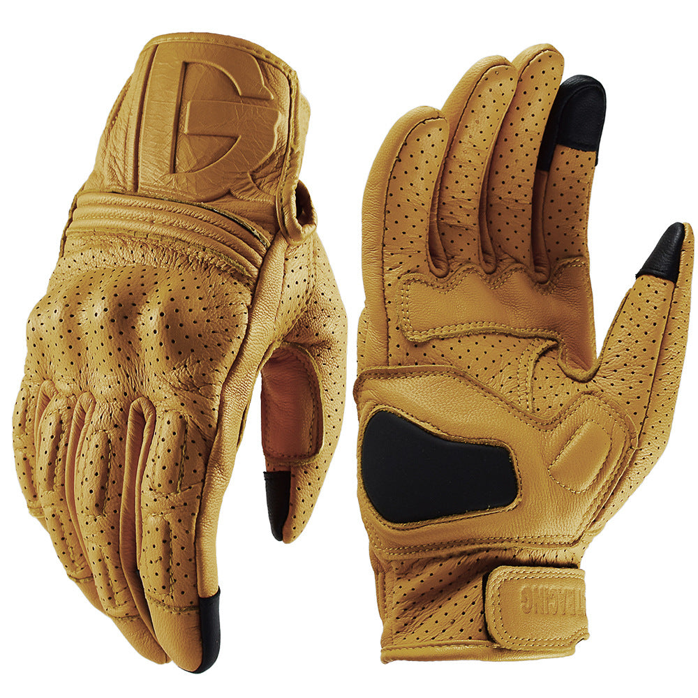Motorbike Gloves Motorcycle Equipment Warm Breathable Gloves Punch Yellow