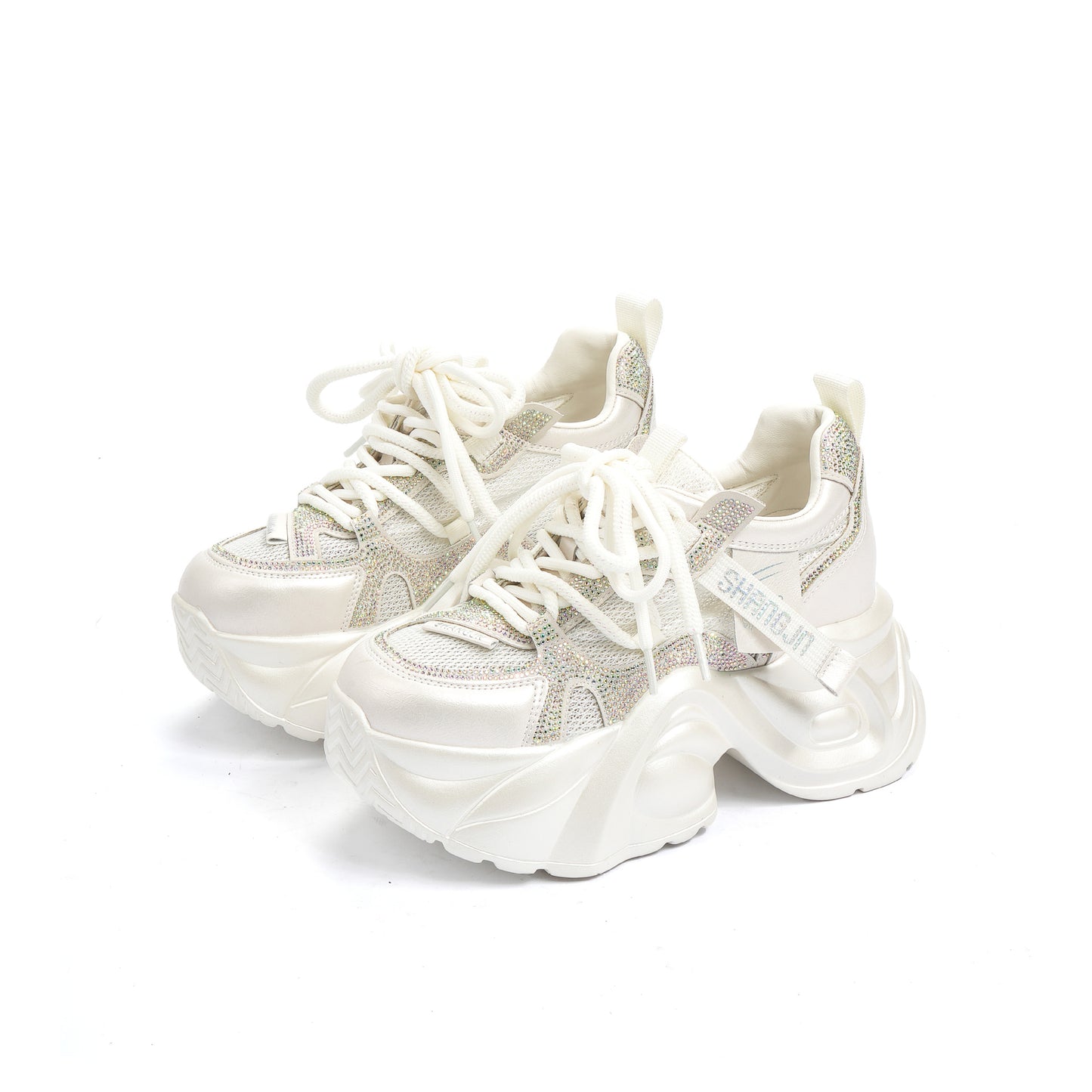 Thick Bottom Korean Casual Ins Style Dad Shoes White