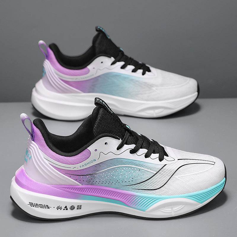 Youth Carbon Plate Running Shoes Autumn Mesh Breathable White And Blue