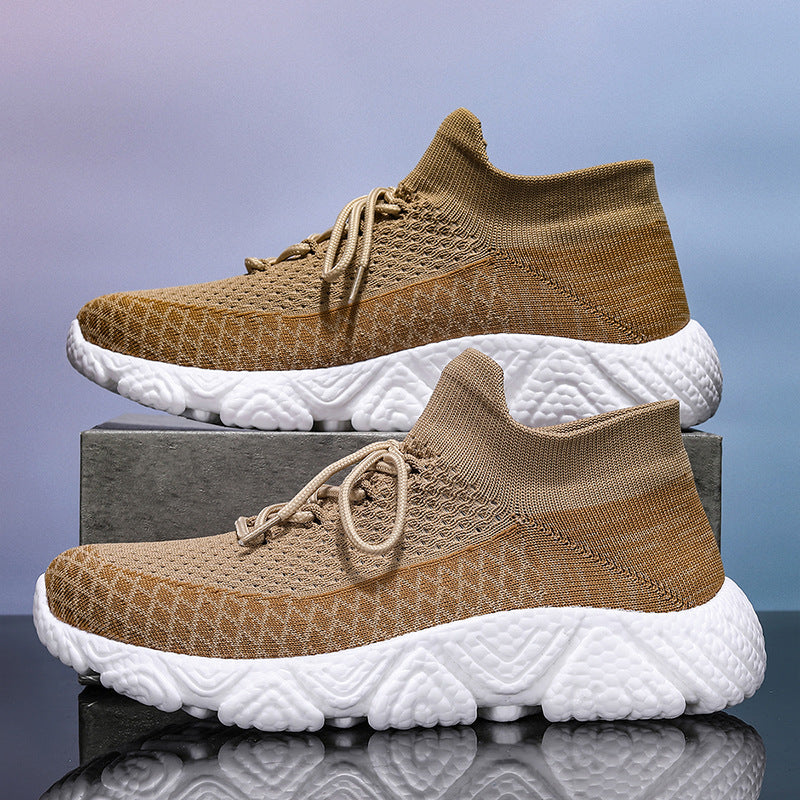Fly Woven Mesh Breathable Sneaker Men 8035 Khaki