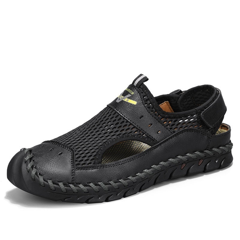 Men's Mesh Breathable Summer Hollow Shoes Black
