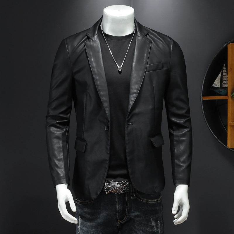 Suit Men's Leather Coat Casual Korean Style