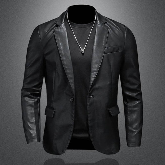 Suit Men's Leather Coat Casual Korean Style