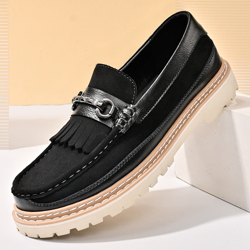 Men's Casual Shoes Genuine Leather Suede Genuine Leather Black