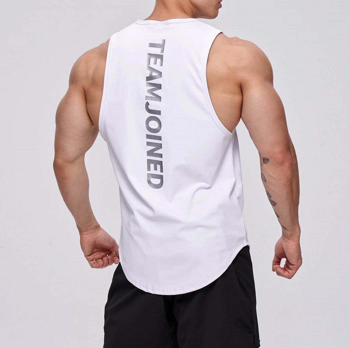 Fashion Slim Fit Breathable Sleeveless Shirt Men's White
