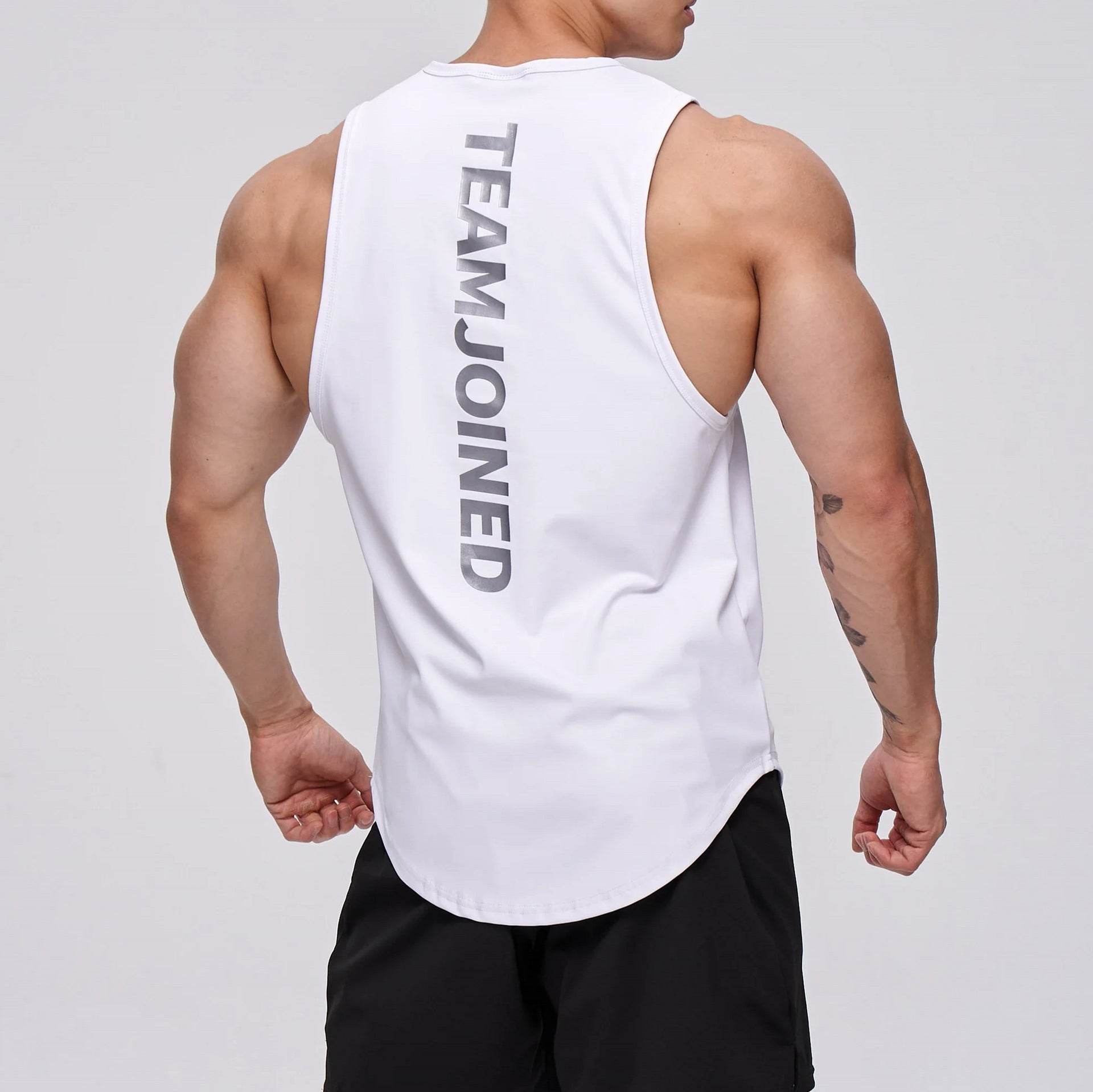 Fashion Slim Fit Breathable Sleeveless Shirt Men's White