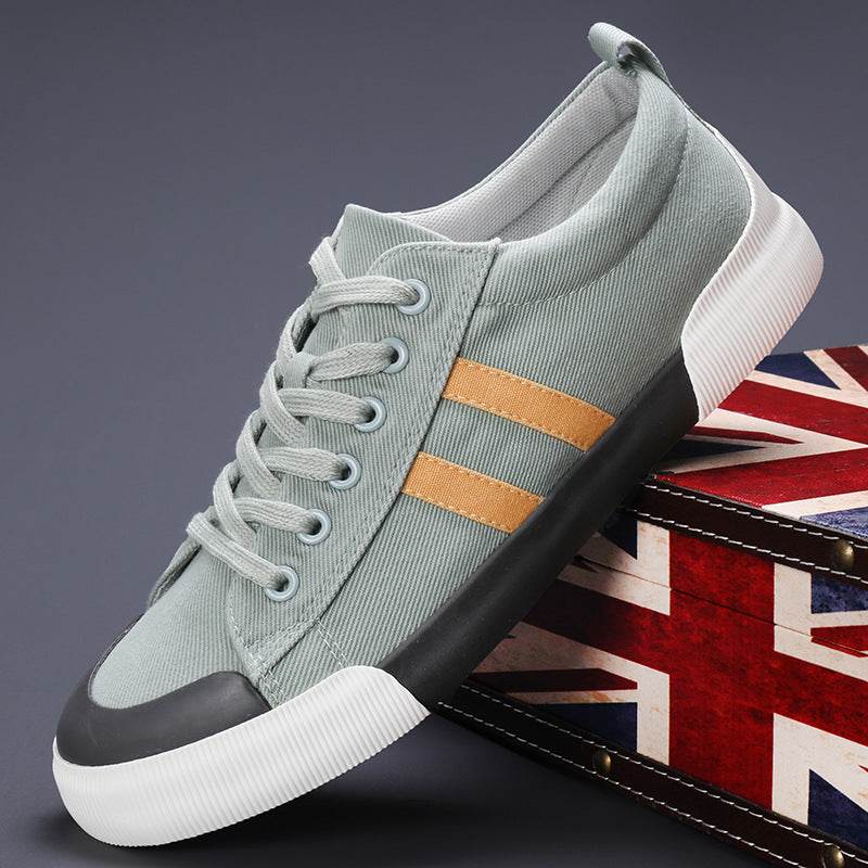 Men's Canvas Shoes Lightweight Breathable All-match Low Top 24178 Blue And Gray