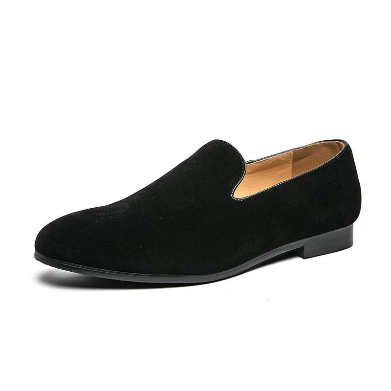 British Leather Shoes Matte Leather Gommino Men Black