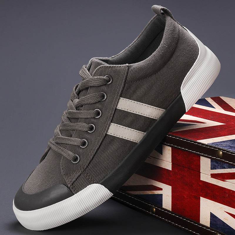 Men's Canvas Shoes Lightweight Breathable All-match Low Top 24178 Dark Gray