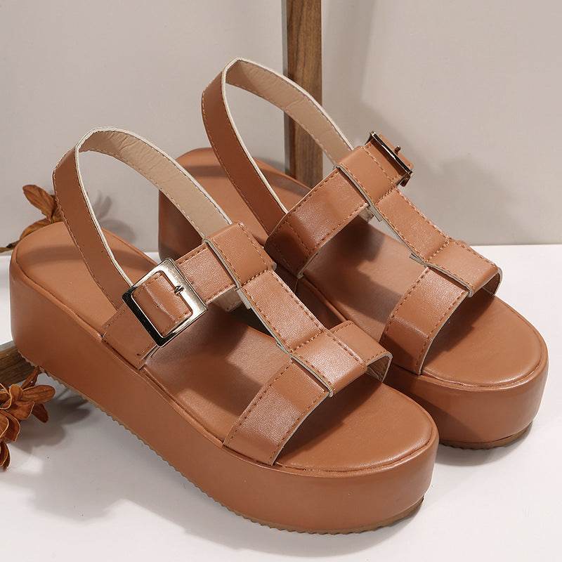 Fashion Personality Platform Beach Sandals For Women Brown