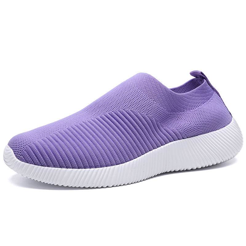 Flying Knit Sneakers Men's Mesh White Shoes Black Casual Sneakers Purple