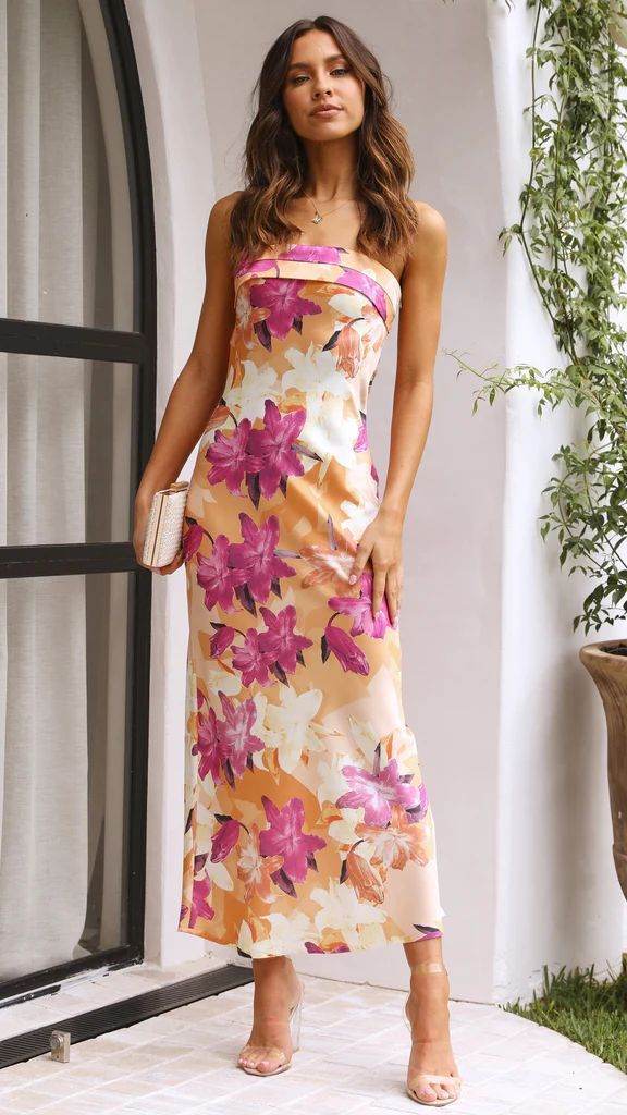 Summer Tube Top Long Dress With Backless Design INS Fashion Flowers Print Party Evening Dresses For Women Rose Printing