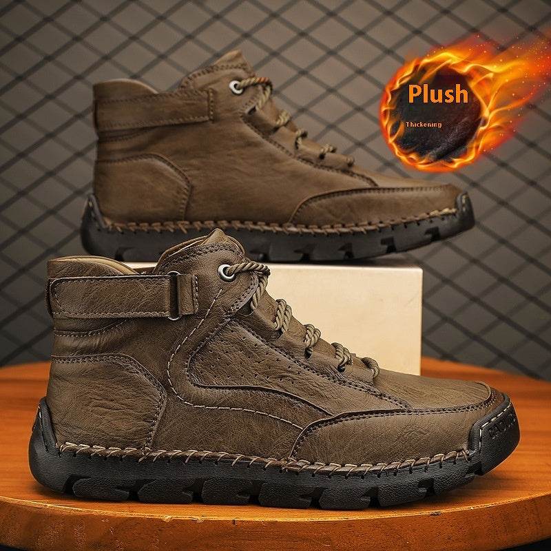 Plus Size Outdoor Travel Wholesale Shoes Khaki With Velvet Lining GA